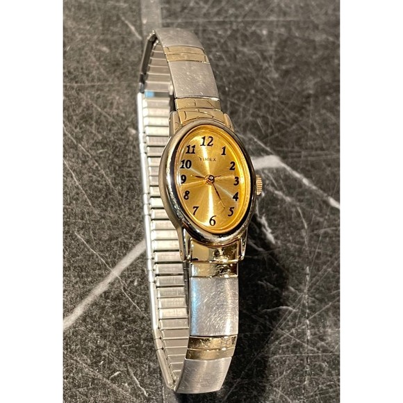 Ladies Gold and Silver Tone Timex New Battery - Picture 2 of 5